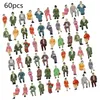 Dekoracje ogrodowe 60pcs Model ludzi siedzący 1:87 Painted figures pasażer Ho Scale siedzący krajobraz zewnętrzny