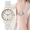 Armbandsur lyxigt enkelt digitala vita ansikten damer kvarts titta på casual rostfritt stål strandmode kvinnor klädklocka klockor