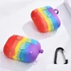 Accessoires pour écouteurs Étuis de protection anti-perte arc-en-ciel souples avec crochet pour Airpods 1 2 Pro Étui de transport antichoc Drop Delivery C Dhkmw