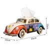 Organisatie Retro Beetle Car Tissue Paper Box Smeedijzeren weefselbox retro model ornamenten praktische creativiteit schattig