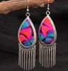 Dangle Chandelier National Ethnic Style Embroidery Earrings Creative Personality Miao Silver Plated Embroidered Dangle Jewelry Wholesale 230505