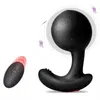 Sex Toy Massager Huge Inflatable Vibrating Butt Plug Male Prostate Wireless Remote Control Anal Expansion Vibrator Toys for Men Gay