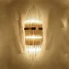 Lampka ścienna luksusowe złote metalowe światło krystaliczne biurko retro do salonu sypialnia obok wystroju lampy oświetleniowe WA082