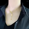 Correntes aço inoxidável 18k colar de girassol judeu não desbota a cor de ouro para jóias femininas