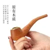 Smoking Pipes New Solid Wood Hand Polished Wooden Pipe Made in China Retro Old Portable Curved Wooden Pipe