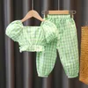 Set di abbigliamento Summer Toddler's Girl's Clothes Kids Cash Outfit Sets Short Pants Abita per bambini Abbigliamento per bambini Bambino sottile set cool 230505