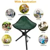 Folding Tripod Stool, Portable Stable Tri-Leg Stool For Outdoor Travel Camping Fishing Hiking Mountaineering Gardening - Mini Size Green B