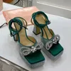 2023 New Thick Sole Donna Super High Heel Scarpa Papillon Crystal Cross Tied Tacco grosso Donna Sandalo Pink Open Toe Runway Sandals