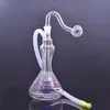 Pulvedor de óleo de óleo de vidro pequeno cachimbo de água de cachimbo de água com gaiola martix por pyrex grossa pyrex clara reciclador de reciclagem DAB Bongos de coletor de cinzas com tubo de queimador de óleo de vidro macho