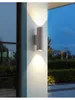 Wandlamp GU10 X2 op en neer rond/vierkant aluminium gemonteerd buiten waterdichte tuin fasie fasie gangpad cement