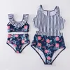 Family Matching Outfits Girlymax Summer Baby Girls Children Clothes Mommy Me Stripe Floral Leopard Stripe Swimsuit Bikini Boutique Set Kids Clothing 230505