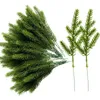 Decorative Flowers 10PCS Artificial Plants Er 2023 Christmas Tree Pine Needles Year Decorations For Home Scrapbooking Diy Gifts Candy Box