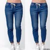 Женские брюки Casual Jogger Elastic Sexy Sexy Skinny Pencil Jeans для женских леггинсов с высокой джинсовой завязкой высокой талии 230504