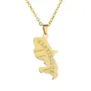 Hanger kettingen Frankrijk Martinique Island Map ketting roestvrij staal voor mannen vrouwen goud kleur landelijk sieraden cadeau