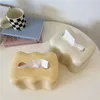 Tissueboxen servetten ins crème kleur bureaublad tissue box hars decor woonkamer eettafel servet dispenser draagbare thuiskantoor auto papieren houder z0505