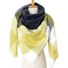 Szaliki swobodne kobiety zimowe szalik trójkątne na dzianie dla kobiet w kratę szal żeńska bafanda 140