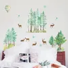 Fonds d'écran Forêt Wall Sticker Animal Adolescent Enfants Chambre Décoration Esthétique Arbre Vert Stickers Muraux Salon Chambre Décor Papier Peint 230505