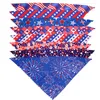 Jour du 4 juillet Bandanas pour chien Bavoirs pour chien patriotique Drapeau américain Costume pour animal de compagnie Réglable Chien Chat Jour de l'Indépendance Triangle Écharpe Foulard pour petit moyen animal de compagnie A705