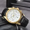 أوميغ معصم الساعات للرجال 2023 New Mens Watches Five Neadles All Work Work Quartz Watch عالية الجودة أعلى العلامة التجارية الفاخرة الكرونوغراف على مدار الساعة حزام جلدي