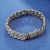 Bracelets de link 14 mm Hip Hop Diamond Iced Out Penn Jewelry for Men Cuban Bracelet