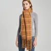 Foulards épais hiver écharpe femmes cachemire Pashmina Plaid gros glands femme enveloppes doux Bufanda châle longue étole