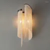 Lâmpada de parede estilo italiano Luxo Fringe Chain de alumínio ao lado da luz da sala para decoração de casa