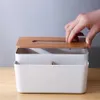 Коробки для ткацений салфетки пластиковая коробка для тканей деревянная крышка на столовой бумаге пульт дистанционного управления коробкой для хранения телефона для гостиной настольное