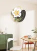 Wall Clocks Creative Modern Flower Clock With LED Home Luxury Restaurant Background Mute Watches Minimalsit Decoration