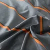 Bettwäsche-Sets Bettwäsche super warm weich Bettbezug Bettset einfache dünne Streifen orange grau Bettwäsche Bettbezug Set 3pcs 4pcs King Queen Full 230504