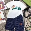 Tracksuits KIds Clothes designer Sets Baby Short sleeve suit 2pcs round neck tees and multi color patchwork shorts New product size 90cm-160cm D010