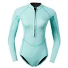 Wetsuits Drysuits 2mm Neoprene Wetsuit Women One Piece Long Sleeve Scuba Diving Wet Suit Swimsuit Rash Guard J230505