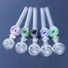 New Donut Glass Pipe Colorful Glass Pyrex Oil Burner Mini Smoking HandPipe Straight Tube SW45