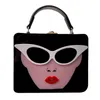 Bolsas de noite travessa 2023 nova bolsa de acrílico feminino portátil tendência diagonal bolsa de beleza bolsa de impressão