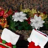 Dekoracyjne kwiaty Poinsettia świąteczny brokat Sztuczny drzewek Fałszywe wieniec ślubny 3D Plaid Green Syceal Decor