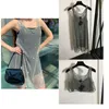 Dames sexy pure jurk zwart satijnen sling strass strass glanzende holte vestjurken 2pcs set badge kristal tank tops dame sling tops