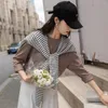Foulards Style coréen tricoté châle pour femmes été solide crème solaire Pashmina dame enveloppes Bandana printemps fille écharpe douce