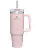 Hot Pink Stanley 40oz Tazze Bicchieri con manico Coperchi isolati Cannucce Tazze per auto Bicchieri da caffè in acciaio inox con logo