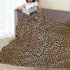 Koce Lopard Print Koc Flanela Przenośna sofa rzutowa do domowej sypialni Rzuty podróży Bedspread Quilt