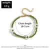 Bracelets de charme Aprilwell Bohemian Green Breaded Bracelet para mulheres A estética simples flor fofa 2023 Trendy Cains Roupeding Jewelry feminino