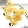 Flores decorativas grinaldas de casamento orquídea artificial decoração de escritório em casa diy seda falsa artificial11