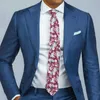 Мужские костюмы Blazers Blue Formal Men Suits Suts Slim Fit с заемным лацканом 2 куска свадебного смокинга для жениха мужского модного костюма с брюками 230505