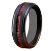 Bröllopsringar Black Ring Woman and Men's Wood Inlay Tungsten For Bridegroom Engagement Anniversary