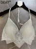Kvinnors tankar camis deat glänsande diamanttankar toppar dekorativa treedimensionell bröstkudde sexig se upp för maskin exponerade kvinnliga kläder 11x526 230504