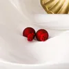 Boucles d'oreilles U-Magical exquis rouge surdimensionné fausse perle pour les femmes à la mode strass bétail lettre chinoise bijoux