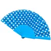 Party Favor 100st Japanese Polka Dots Design Spanish Plastic Folding Hand Fan med olika färger Bröllopsfavorer och gåvor