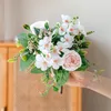 Flores decorativas Hortensias artificiales Brote de té Ramo de rosas Planta de simulación Fiesta de bodas Hogar Jardín Escritorio Arreglo floral Decoración