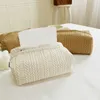 Boîtes à mouchoirs Serviettes nordiques Ins blé oreille Texture boîte à mouchoirs papier sac de rangement tissu boîte à mouchoirs voiture boîte de rangement de mouchoirs salon décor à la maison Z0505
