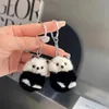 10pcs/lots Cute Real Genuine Mink Fur Panda Bear Bag Charm Keychain Purse Car Phone Pendant Kids Toys