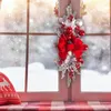 Guirlande de fleurs décoratives de Noël pour les escaliers magnifiquement couronne de porte d'entrée canne en bonbon rouge artificielle avec