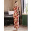 Etnische kleding Old Shanghai Art Retro Chinese stijl Lange korte mouw Qipao Spring/Summer Young Women's Eight Button Show High Fork